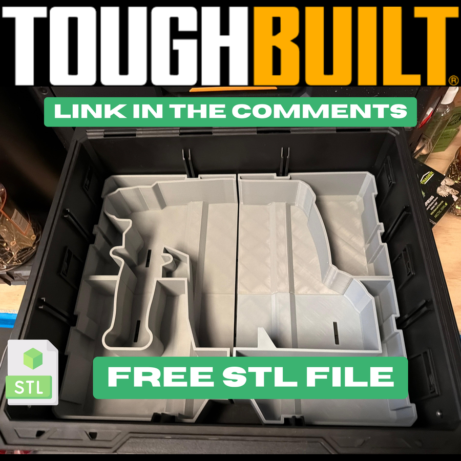 ToughBuilt Tool Case Insert STL File — 3D printed Australia | Printforge