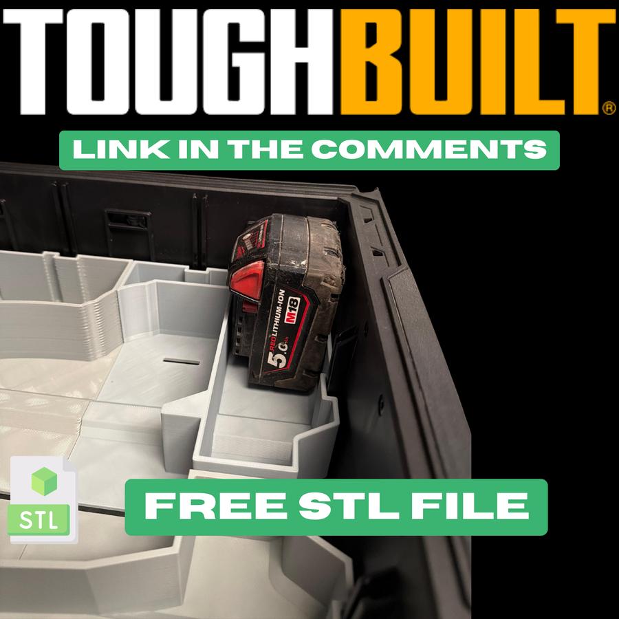 ToughBuilt Tool Case Insert STL File — 3D printed Australia | Printforge