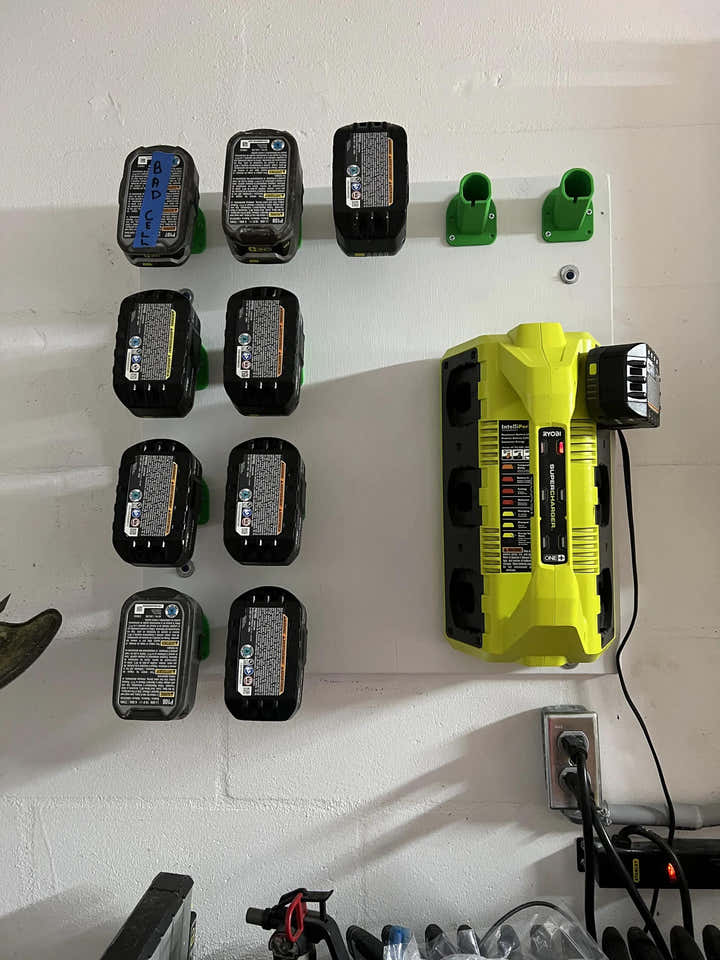 5x Ryobi Wall-Mounted Battery Holders - Convenient Storage for Your Tools — 3D printed Australia | Printforge