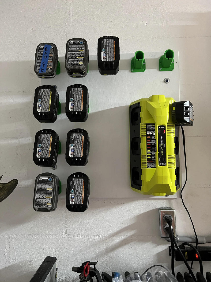 5x Ryobi Wall-Mounted Battery Holders - Convenient Storage for Your Tools — 3D printed Australia | Printforge