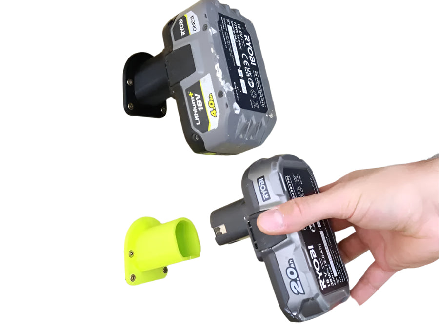 5x Ryobi Wall-Mounted Battery Holders - Convenient Storage for Your Tools — 3D printed Australia | Printforge