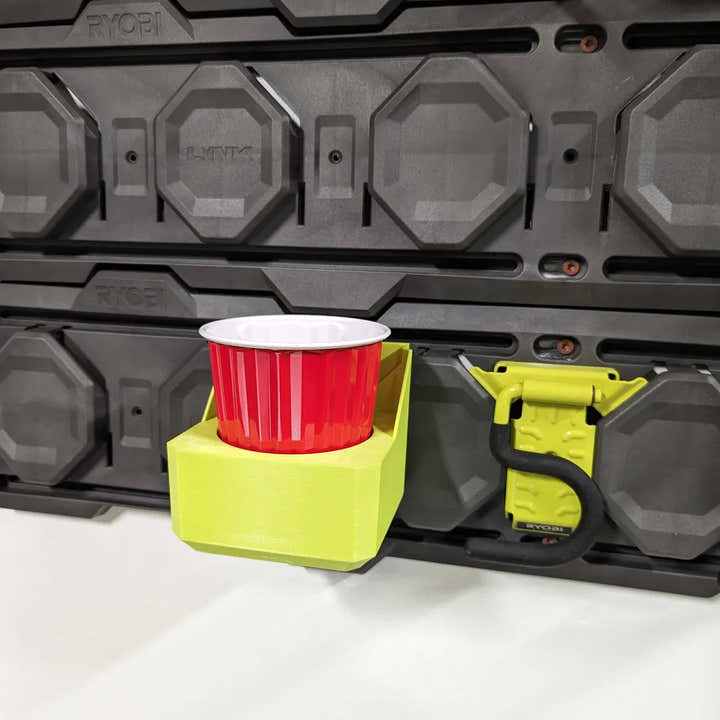 Ryobi Link Compatible Cupholder | Workshop Organisation Solution — 3D printed Australia | Printforge