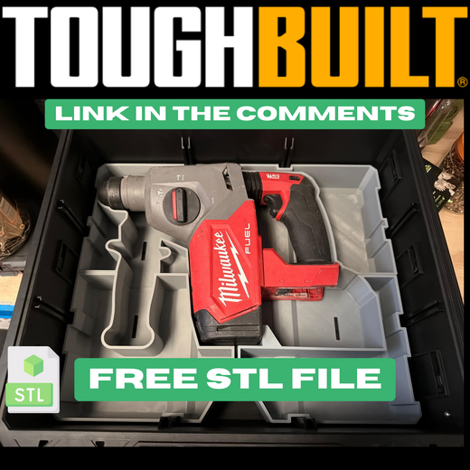 ToughBuilt Tool Case Insert STL File — 3D printed Australia | Printforge