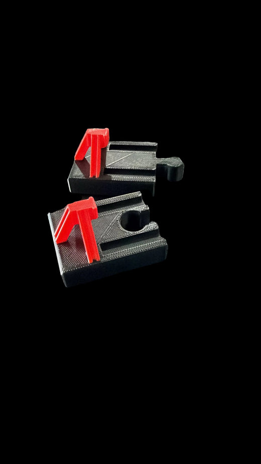 Brio-compatible 3D-printed wooden train track buffer stops