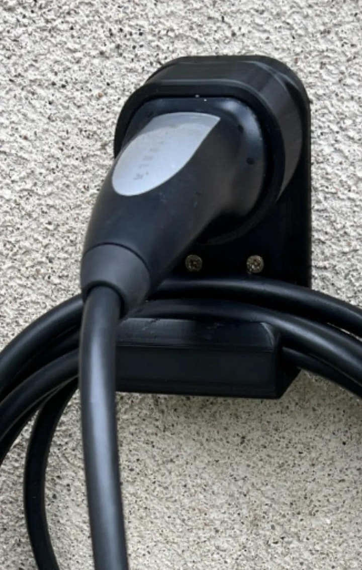 EV Charger Cable and Type 2 plug wall holder — 3D printed Australia | Printforge